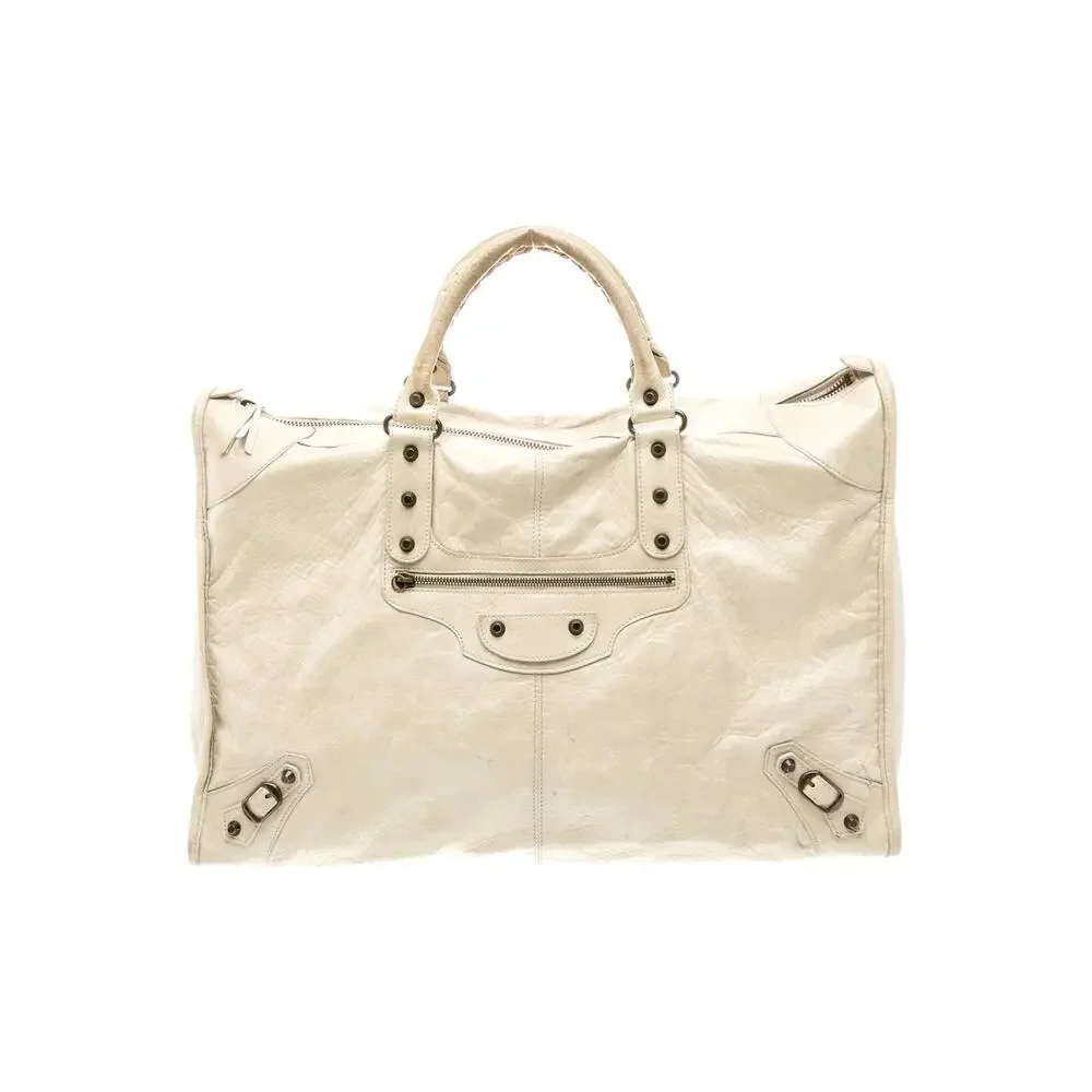 BALENCIAGA Weekender City Work Leather Motocross Classic Voyage Off White Y2K